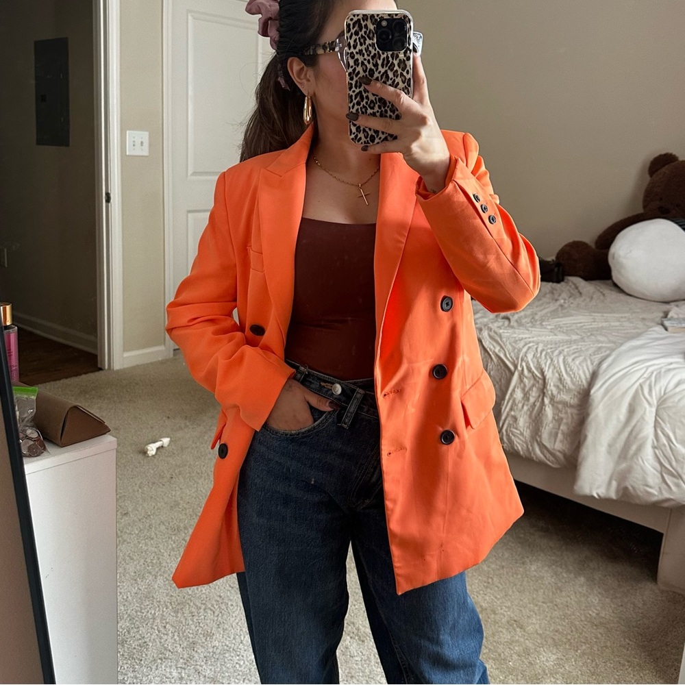 Stradivarius Bright Orange blazer